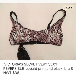 VICTORIA'S SECRET reversible leopard print bra S